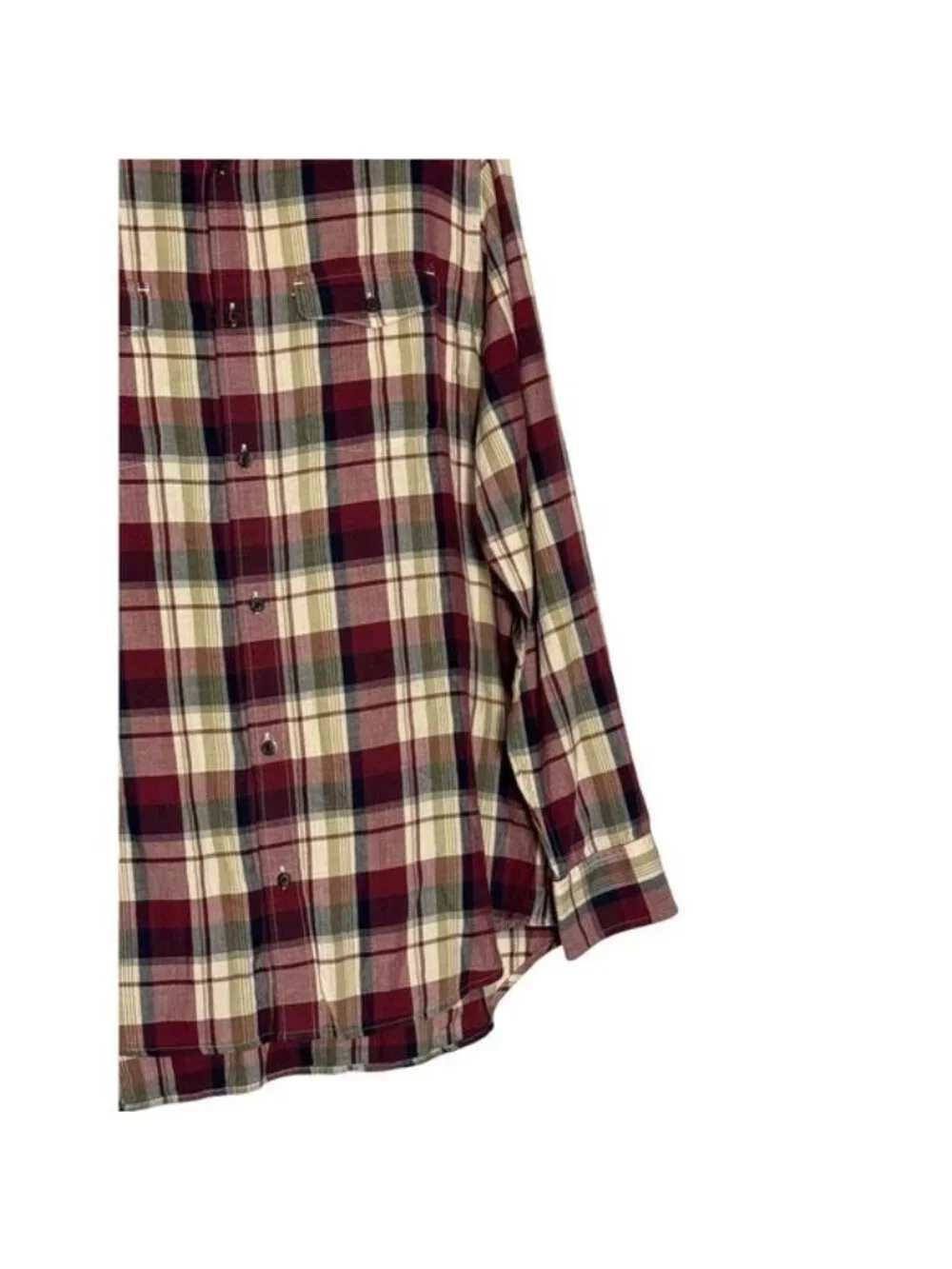 Banana Republic Red Plaid Button-Up Shirt Cotton Long Sleeve Classic Style - XL